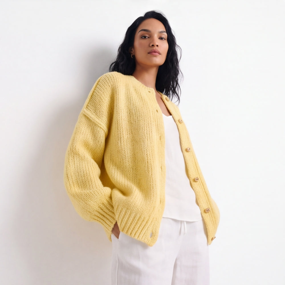 BUTTER YELLOW KNIT CARDIGAN