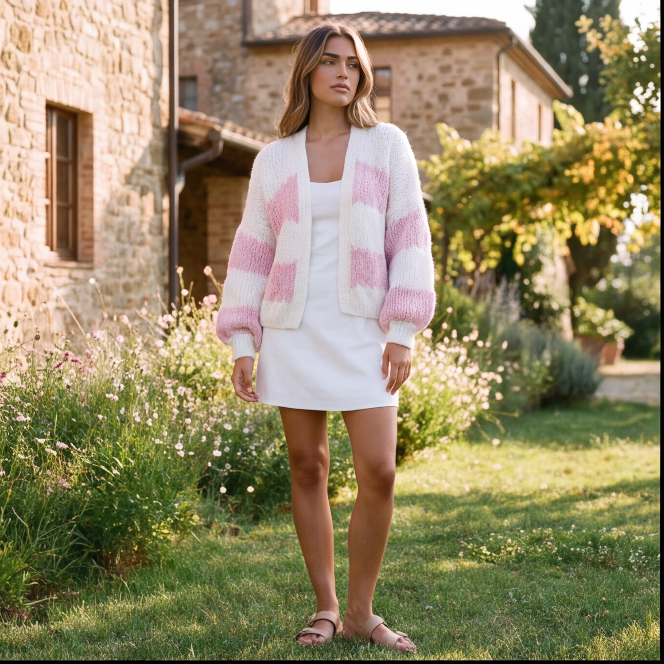 Blush Stripe Knit Cardigan