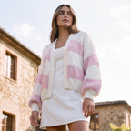 BLUSH STRIPE KNIT CARDIIGAN
