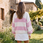 BLUSH STRIPE KNIT CARDIIGAN