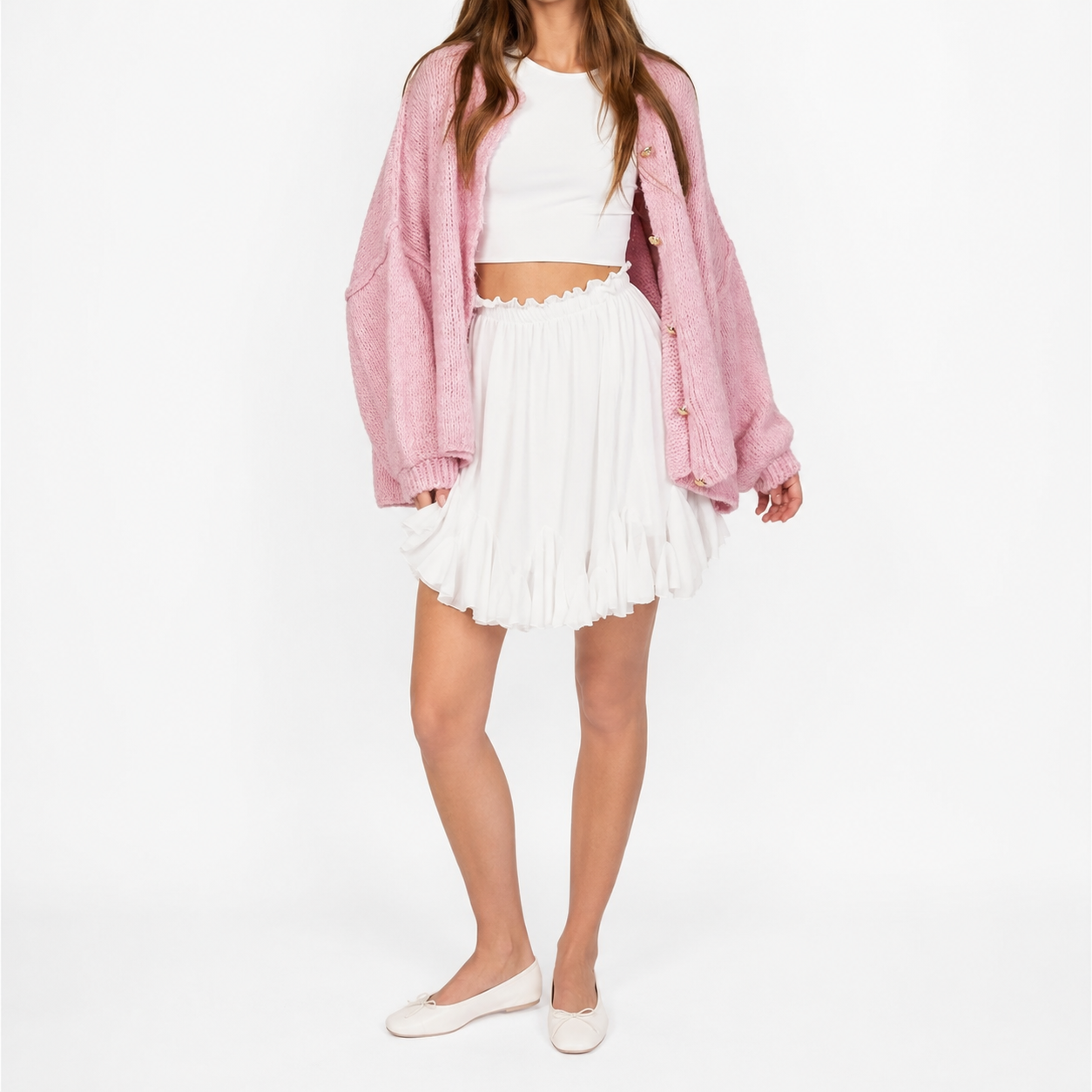 Blush Button Knit Cardigan